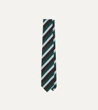 Drake's Multistripe Mogador Silk Tie / Green & Navy