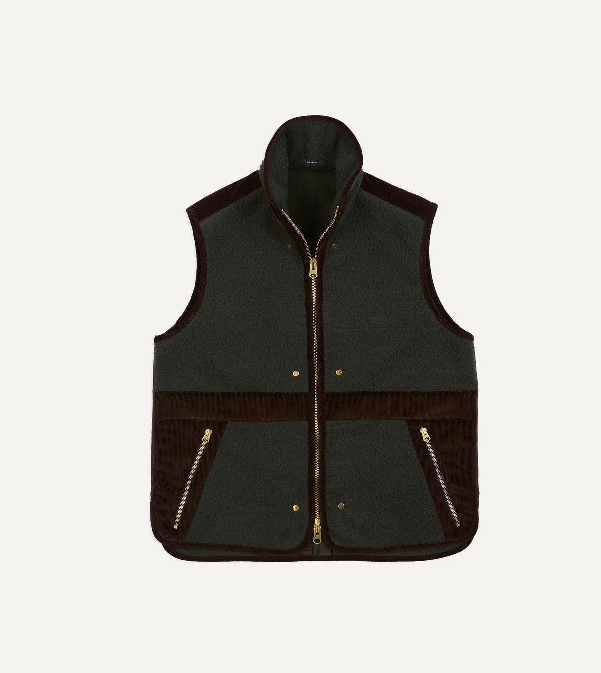 Drake's Casentino Fleece Vest / Dark Green