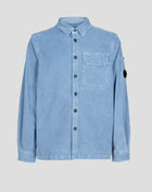Art. 13CMSH289A 0064100 Col. 843 / Infinity Blue 97% Cotton 3% Elastan C.P. Company Corduroy Overshirt / Infinity Blue