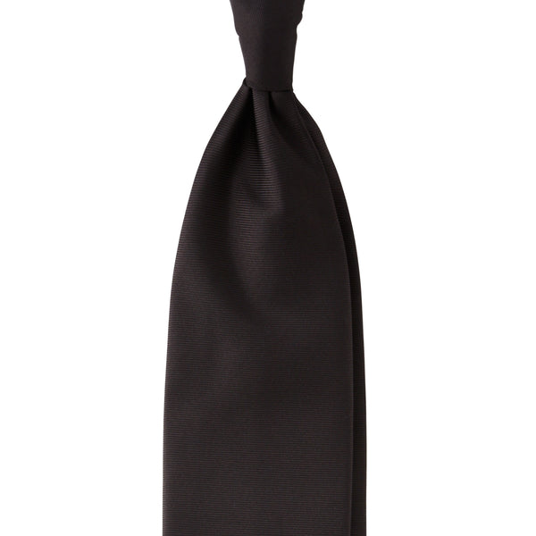 Viola Milano Solid Woven Selftipped Silk Tie / Black