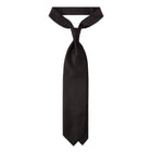 Viola Milano Solid Woven Selftipped Silk Tie / Black
