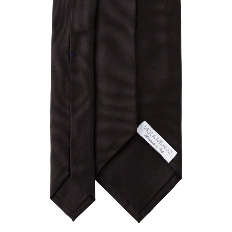 Viola Milano Solid Woven Selftipped Silk Tie / Black