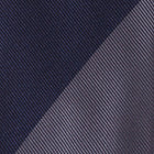 Viola Milano Block Stripe Handrolled Woven Silk Jacquard Tie / Navy/Sea