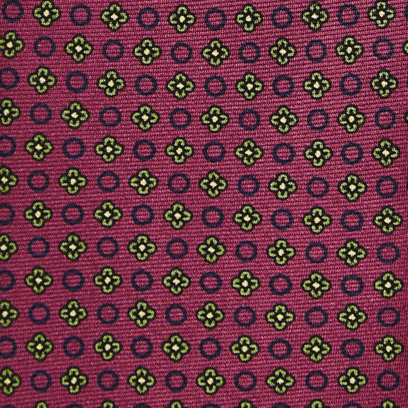 Viola Milano Floral Pattern Selftipped Silk Tie / Rose Mix