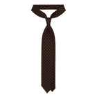 Viola Milano Diamond Floral Printed Italian Wool Tie / Brown