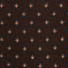 Viola Milano Diamond Floral Printed Italian Wool Tie / Brown