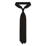 Viola Milano Milanese Floral Printed Italian Wool Tie / Navy/Verde