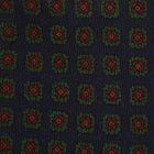 Viola Milano Milanese Floral Printed Italian Wool Tie / Navy/Verde
