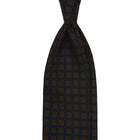 Viola Milano Milanese Floral Printed Italian Wool Tie / Navy/Verde