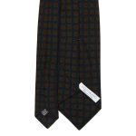 Viola Milano Milanese Floral Printed Italian Wool Tie / Navy/Verde