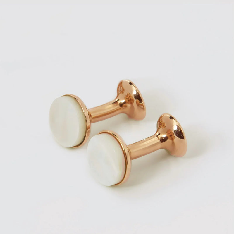 Codis Maya Mother Of Pearl Bow Cufflinks / Gold Plating