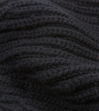 Drake's Cashmere Ribbed Knit Beanie / Black