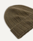 Drake's Lambswool & Angora Beanie / Khaki Green