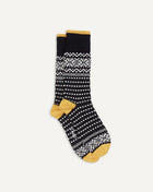 Drake's Fair Isle Wool Cotton Socks / Navy