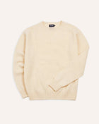 Drake's Brushed Shetland Crew Neck Jumper / Ecru