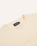 Drake's Brushed Shetland Crew Neck Jumper / Ecru