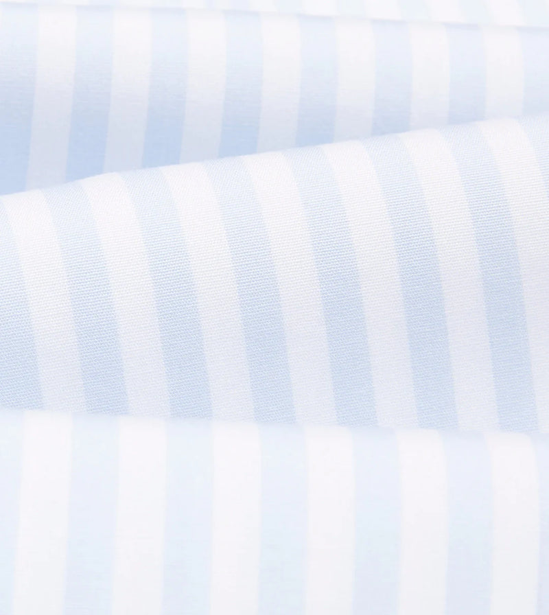 Drake's Bengal Stripe Poplin Button-Down Shirt / Sky Blue