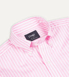 Drake's Bengal Stripe Poplin Button-Down Shirt / Pink