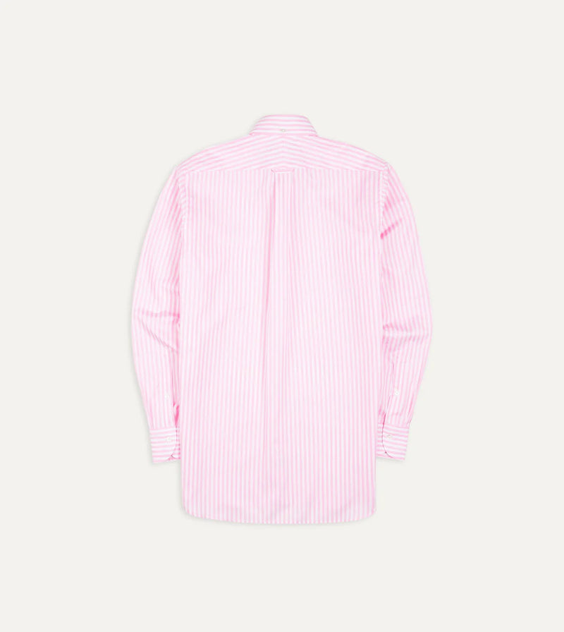 Drake's Bengal Stripe Poplin Button-Down Shirt / Pink