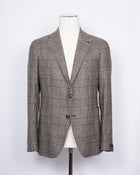 TAGLIATORE Wool, Silk & Cashmere Jacket / Light Brown Glencheck