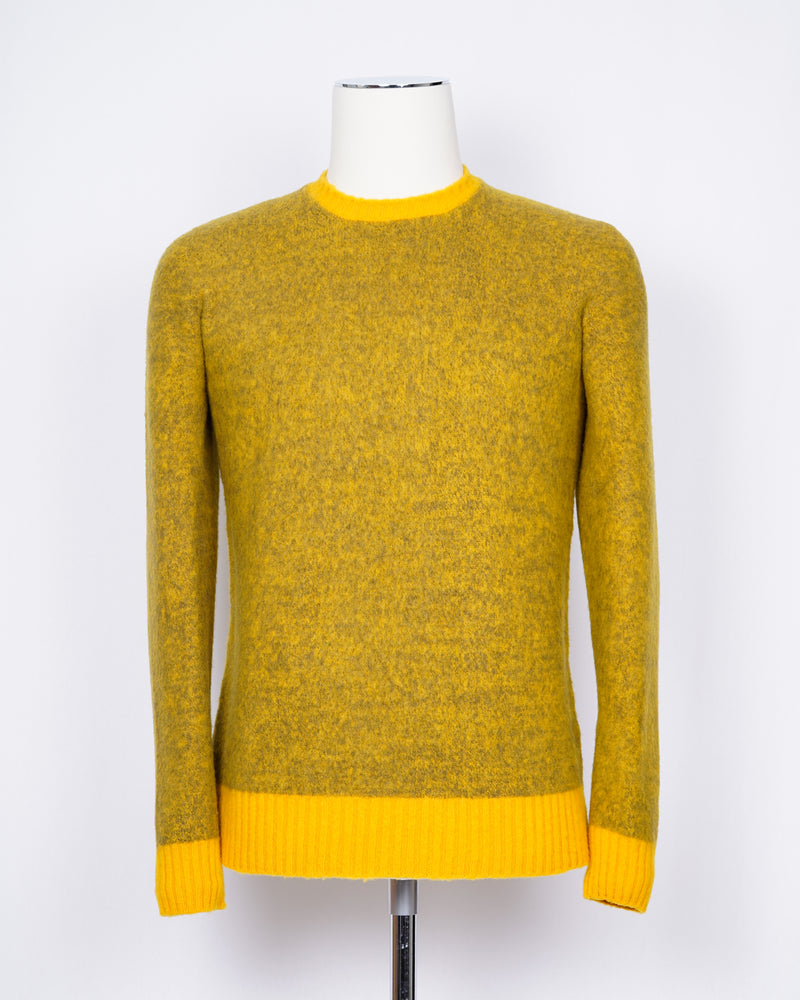 Drumohr brushed wool in a very special and elegant melange color. Soft, light and warm.  100% Lambswool Art. D8W103MG Col.006 / Yellow/Green MelangéDrumohr brushed wool in a very special and elegant melange color. Soft, light and warm.  100% Lambswool Art. D8W103MG Col.006 / Yellow/Green Melangé
