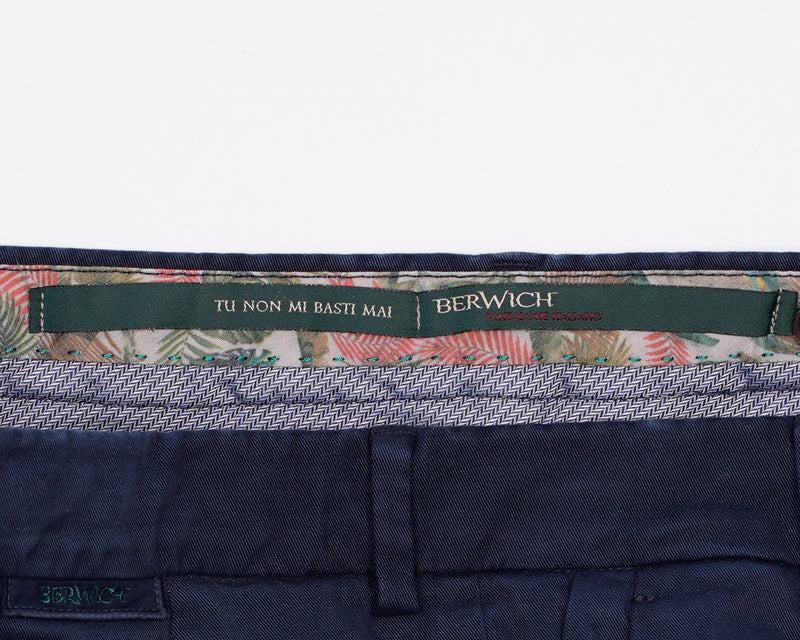 Berwich Morello Garment Dyed Chinos- Navy