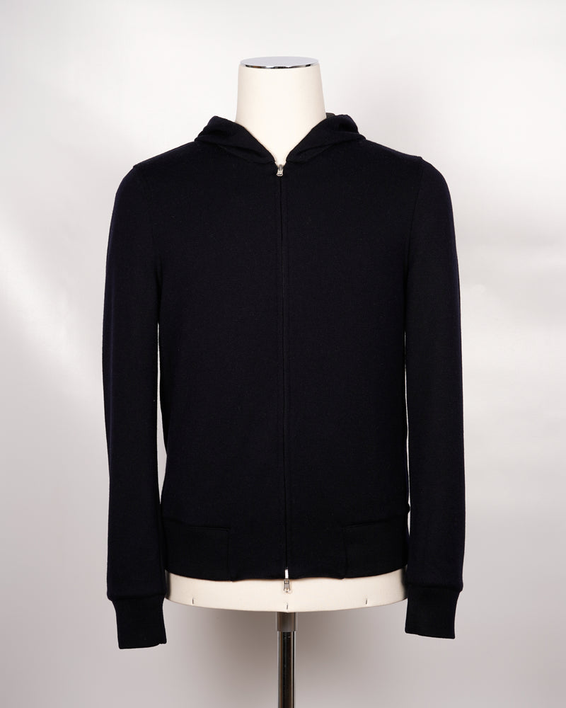 Gran Sasso Reversible Rain Wool Hoodie Jacket / Navy