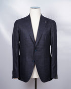 Composition: 90% Wool, 10% SIlk Oxygen Color:  BLUE GREY MELANGE Modello: Montecarlo / 1SMC22K  Article: 03UEG110  Colore:   B3073 Slim fit. Take your normal size Unlined Unconstructed shoulder  2 Buttons Side vents Notch lapel Patch pockets Made in Italy tagliatore
