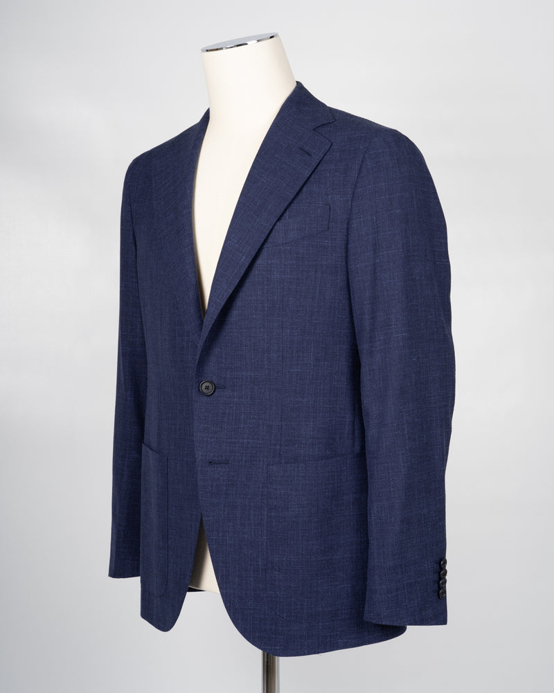 Caruso Blue Wool/Silk/Linen Jacket