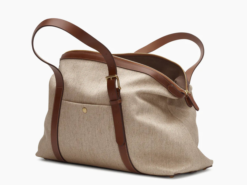 Mismo Holdall – Grand Herringbone / Cuoio