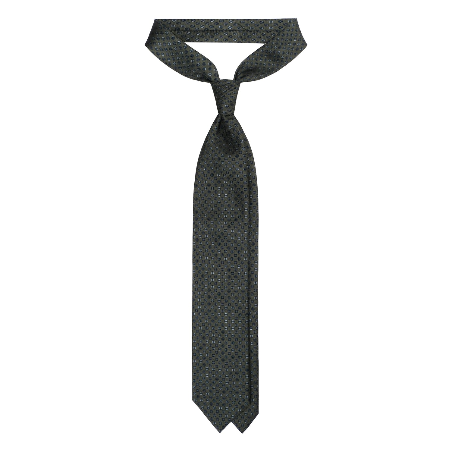 Viola Milano Micro Floral Selftipped Italian Silk Tie / Forest Mix