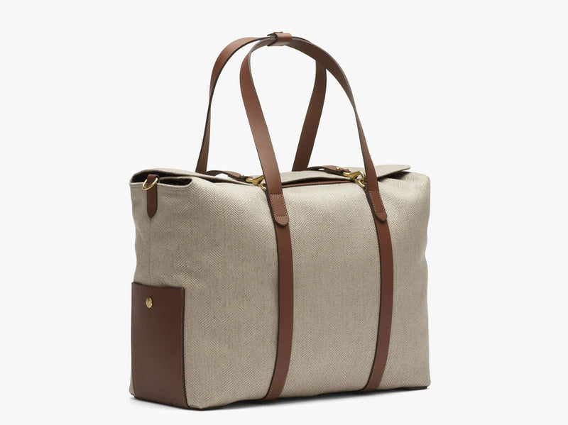 Mismo Mega tote - Grand Herringbone / Cuoio