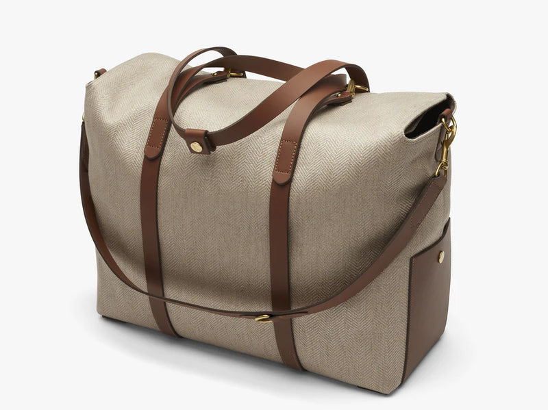 Mismo M/S Mega Tote - Grand Herringbone / Cuoio