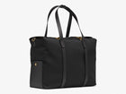 Measurements: L: 46 H: 34 W:18 cm Body: Water-repellent cotton and nylon blended canvas Fabric Comp.: PA 47% PL 20% CO 20% PC 6% PU 7% / 812 gr./rm. Trimmings: Black vegetable tanned full-grain bridle leather Lining: 100% cotton in Army colour Hardware: Solid brass w. varnish protection Zipper: Hand Polished YKK Excella Art No. MS116418 travel bag, or bend flaps down for a large, open city tote bag. A full-grain leather pocket on each gusset adds extra durability to the bottom corners.