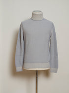 Beautifully heavy and robust merino wool roll neck knit.  100% Merino wool Art. D5M304PA Col.  600 / Light Grey