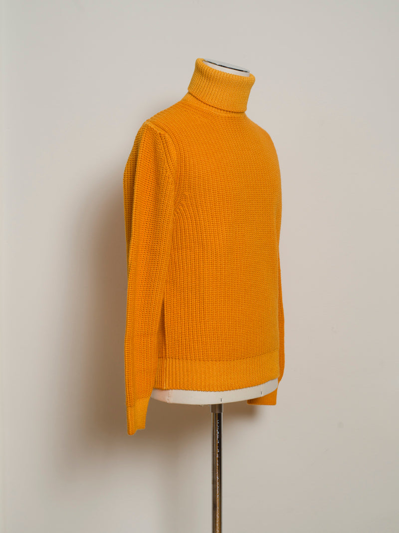 Beautifully heavy and robust merino wool roll neck knit.  100% Merino wool Art. D5M304PA Col.  268 / Bright Orange