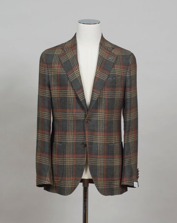 De Petrillo Check Jacket / Green & Burned Orange