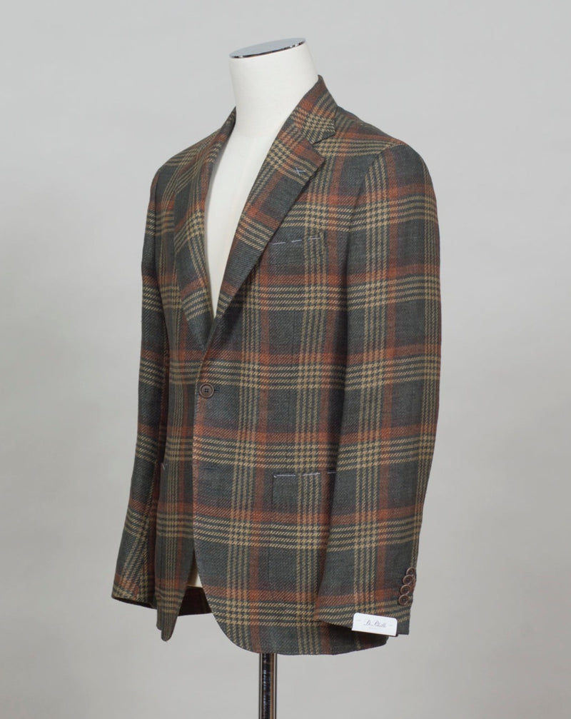 De Petrillo Check Jacket / Green & Burned Orange