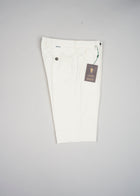 Berwich Morello Garment Dyed Chinos With Silk / Panna