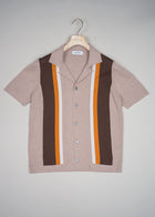 Gran Sasso Bowling Knit Shirt / Beige & Orange