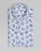 Jersey shirts are very comfortable and this shirt makes no exemption. It looks like dress shirt and feels like knitwear. We think this kind of garments represent modern tailoring very well. They honor classic styles and lines, but they are made to be super comfortable and practical.  100% Cotton Color: 01 White/Blue Made in Italy 