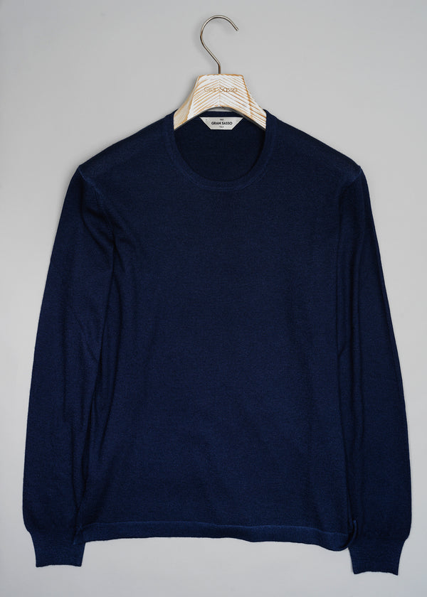 Gran Sasso 100% Cashmere Crew Neck Knit / Navy