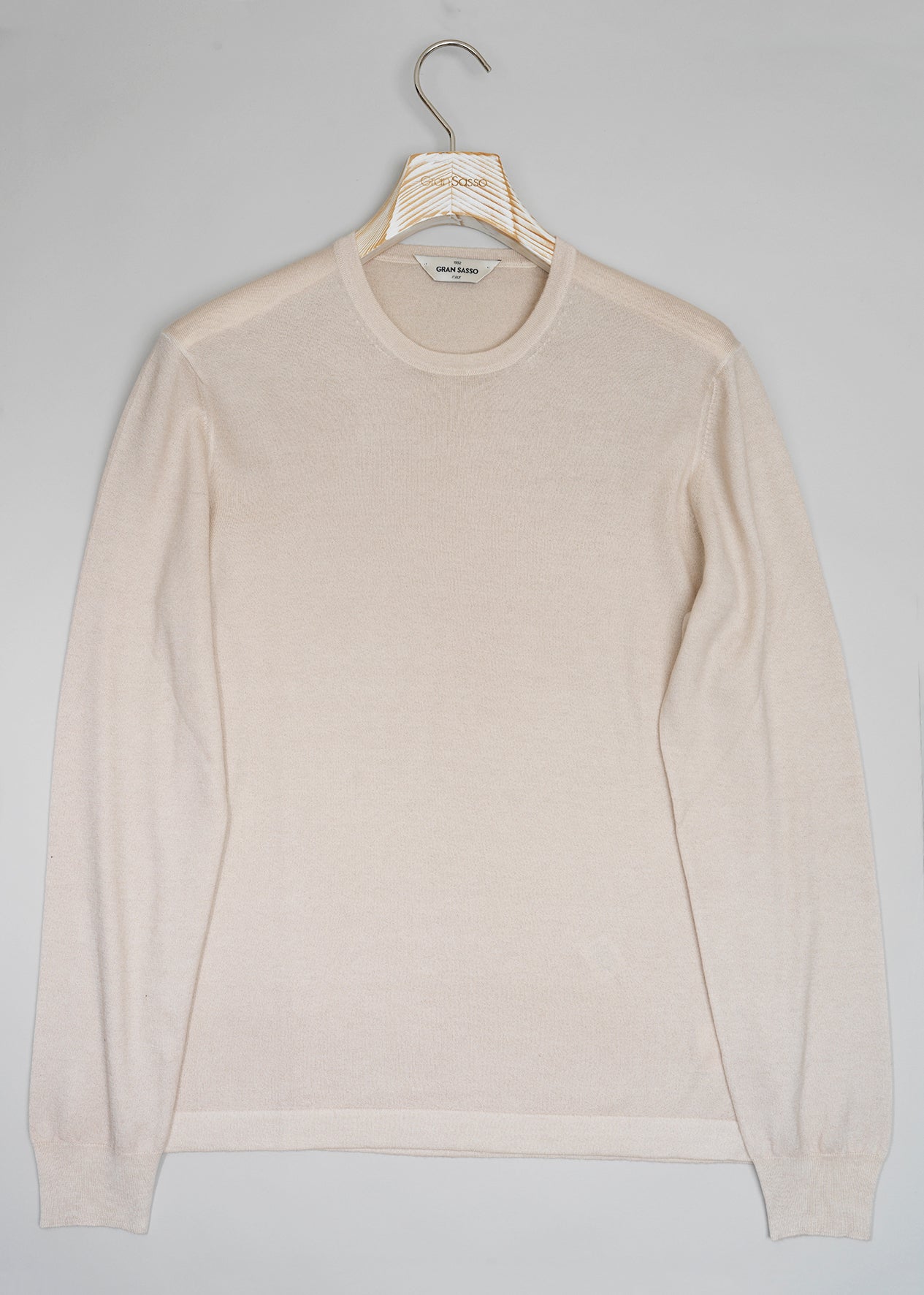 Gran Sasso 100% Cashmere Crew Neck Knit / Light Sand