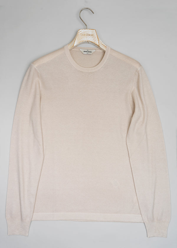 Gran Sasso 100% Cashmere Crew Neck Knit / Light Sand