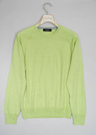 Gran Sasso Cotton Cashmere Raglan Crewneck / Lime Green