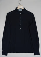 Gran Sasso Cotton Pop-Over Shirt / Navy