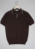Gran Sasso Capri Collar Polo Shirt / Brown