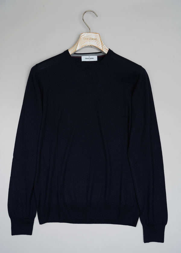 Gran Sasso Wool & Silk Crewneck / Navy