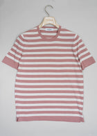 Gran Sasso Fresh Cotton Striped T-shirt / Rosa & White