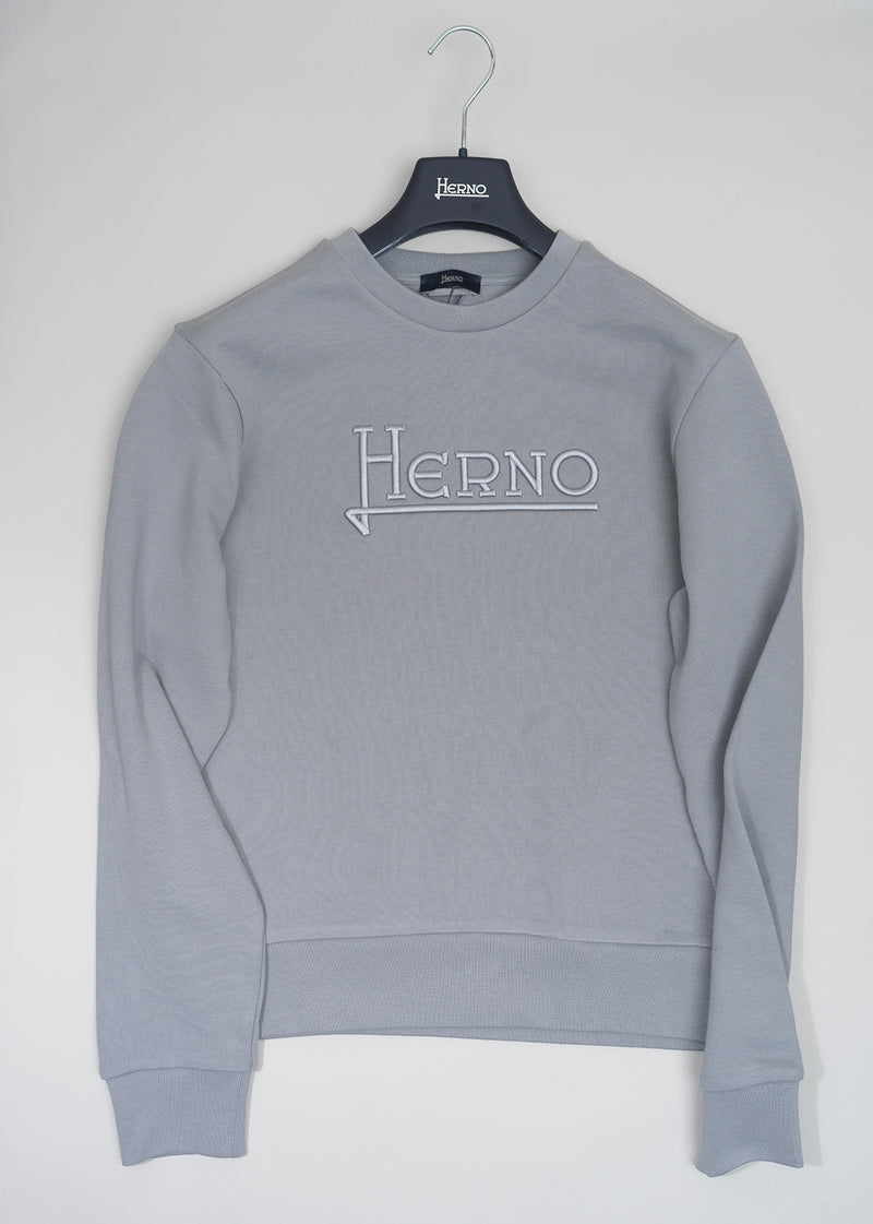 Herno Logo Crewneck Sweatshirt / Light Grey